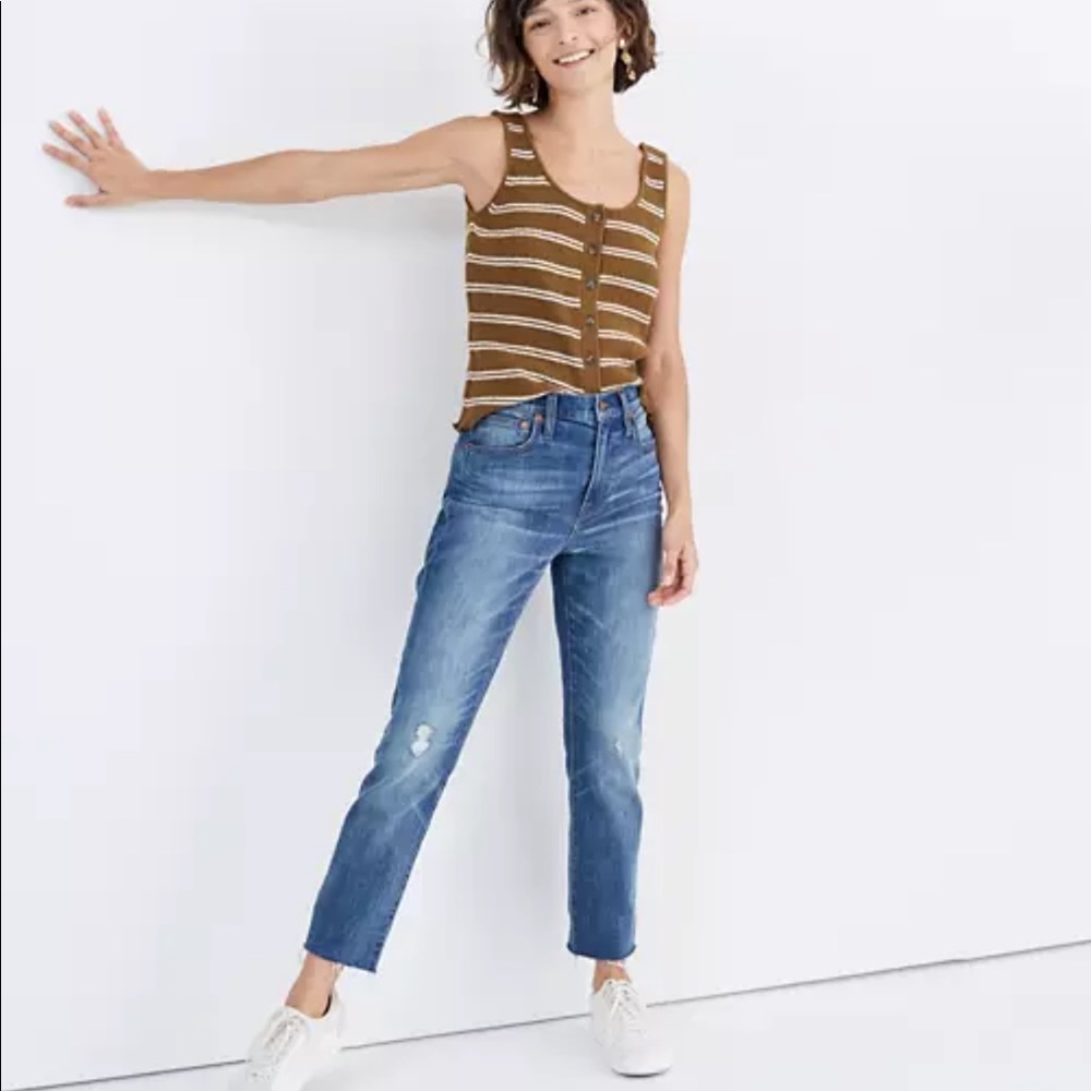 Madewell cropped boy jean, size 24